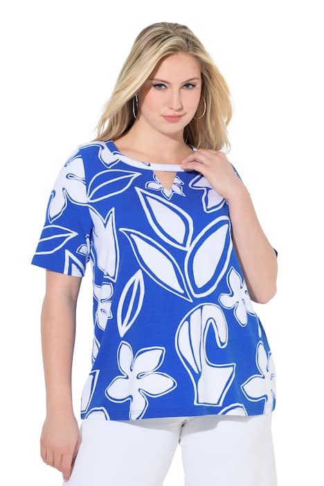 Tričko, áčkový střih, kulatý výstřih, výřez, polodlouhý rukáv