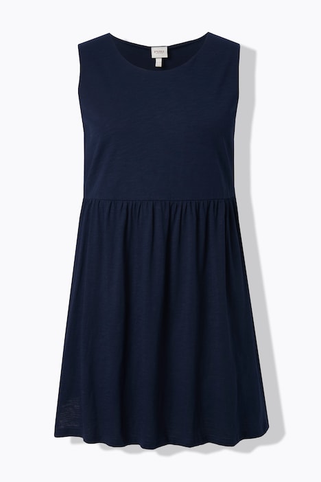 Longtop, Empirenaht, Rundhals, ärmellos, Biobaumwolle