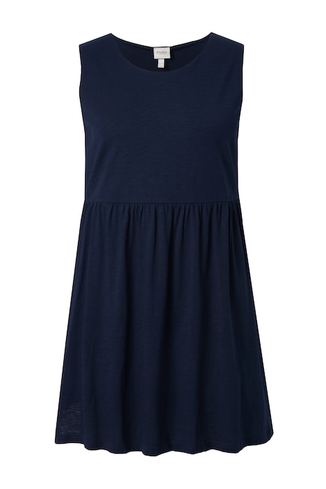 Dlouhý top, šev pod prsy, kulatý výstřih, bez rukávů, bio bavlna