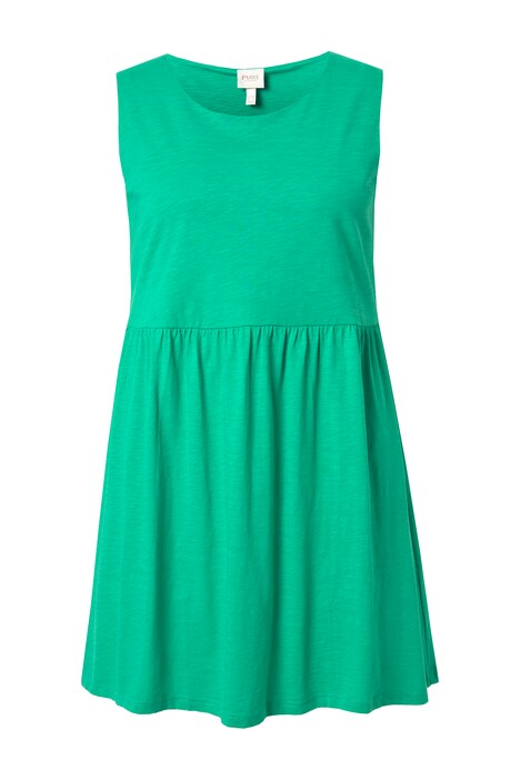 Dlouhý top, šev pod prsy, kulatý výstřih, bez rukávů, bio bavlna