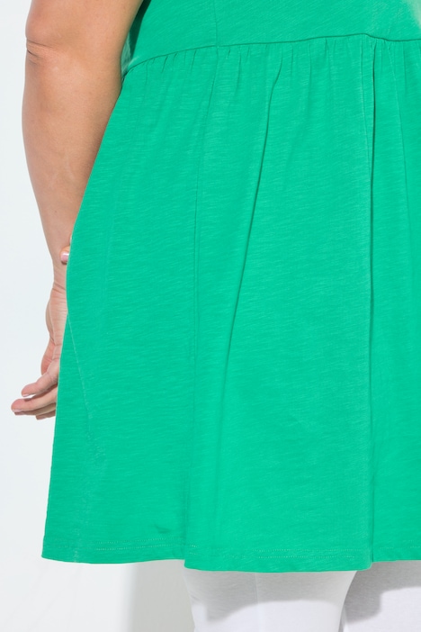 Longtop, Empirenaht, Rundhals, ärmellos, Biobaumwolle