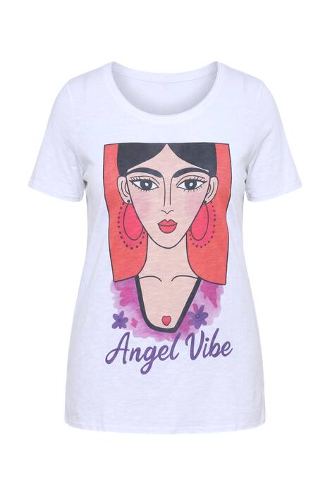 Tričko, motiv žen, otevřené okraje, krátké rukávy