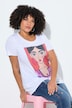 T-Shirt, Frauen-Motiv, offene Kanten, Halbarm