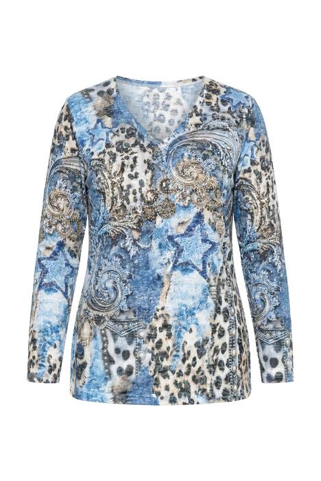 Tričko, Comfort střih, leopardí / hvězdy, třpytivé kamínky