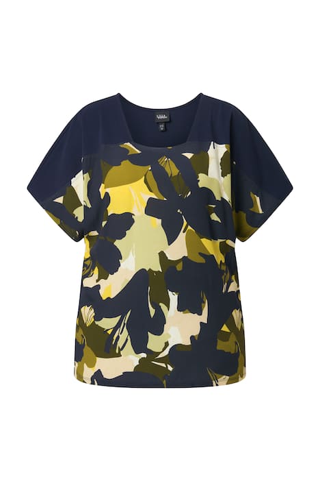 Tričko, volný střih, hranatý výstřih, polodlouhý rukáv