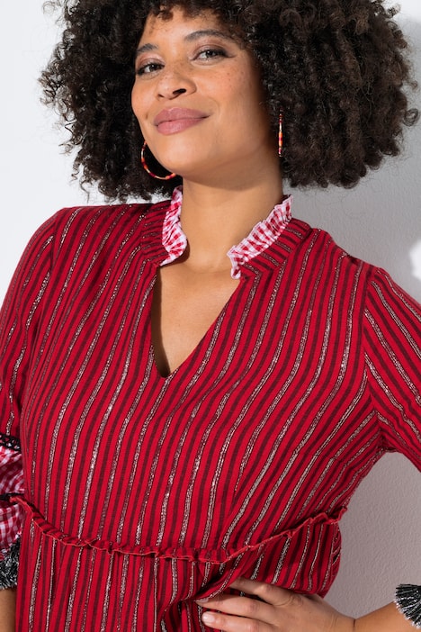 Maxi-jurk, jacquardmix, 3/4-mouwen