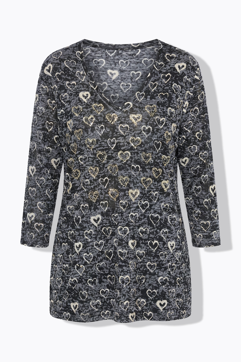 Stora storlekar Topp, Dam, svart, storlek: 46, Polyester/Viskos, Mia Moda