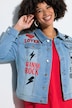 Jeansjacke, Oversize Fit, Prints, Stretchdenim
