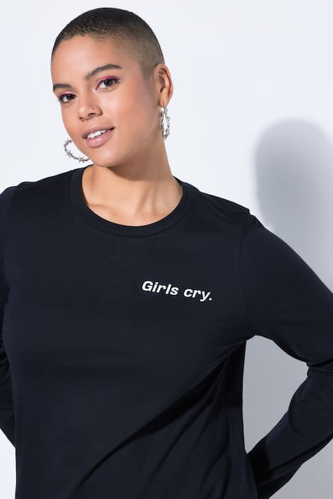 Jersey jurk, A-lijn, midi-lengte, boogprint, lange mouwen