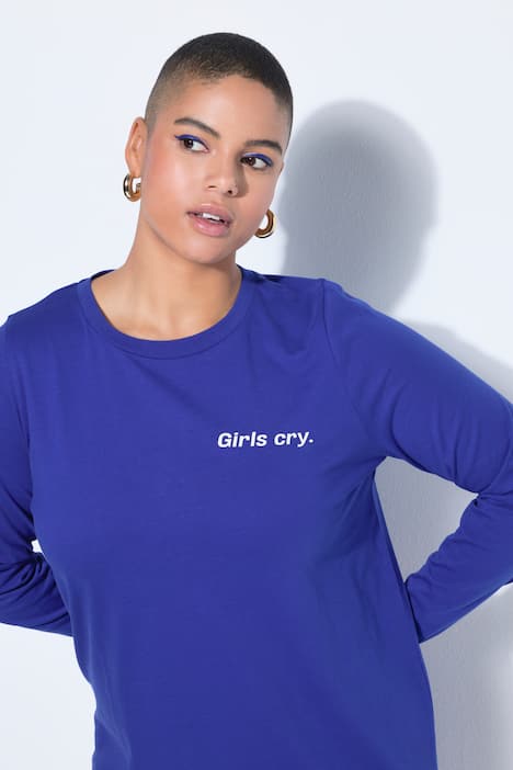 Jersey jurk, A-lijn, midi-lengte, boogprint, lange mouwen