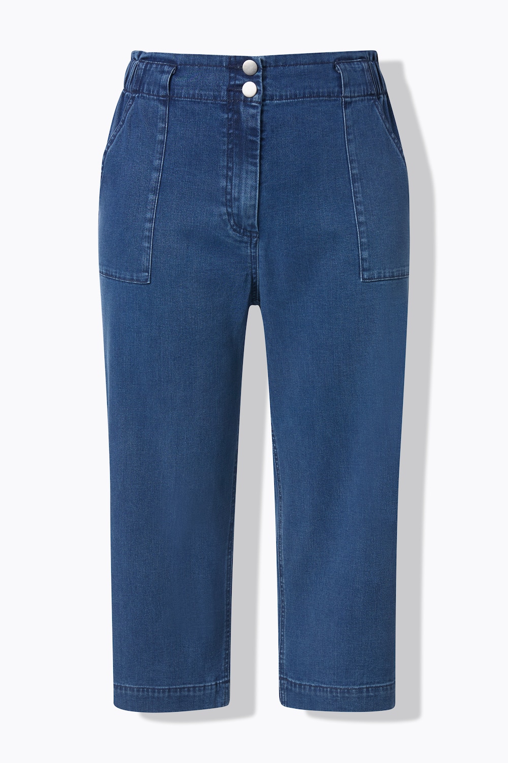 Stora storlekar 3/4-byxa Rose, Dam, blå, storlek: 62, Syntetfibrer/Polyester, Ulla Popken
