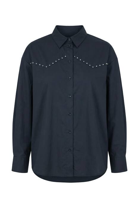 Košilová halenka, oversize, ozdobné nýt