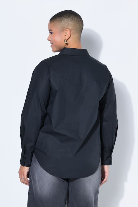 Overhemdblouse, oversized model, sierstuds