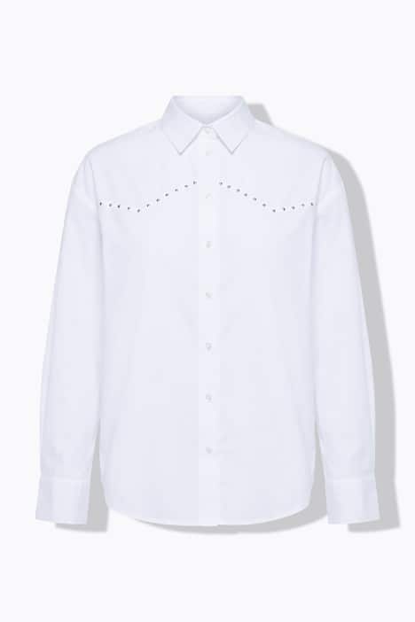 Overhemdblouse, oversized model, sierstuds