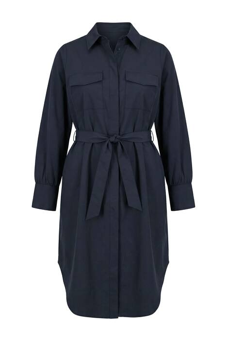 Košilová halenka, vypasovaná, midi délka, vázací pásek