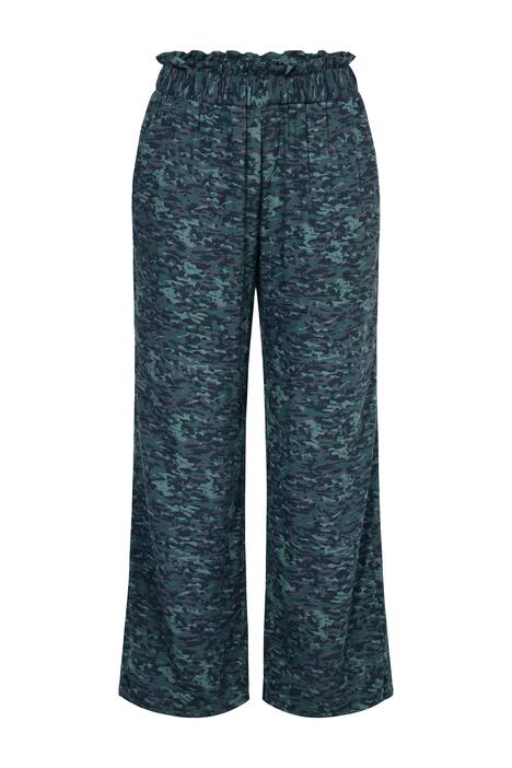 Kalhoty, široké nohavice, elastický pas, maskáčový vzor