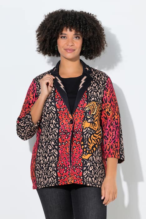 Blazer, Basic Passform, Scuba, Animal, Tiger-Motiv