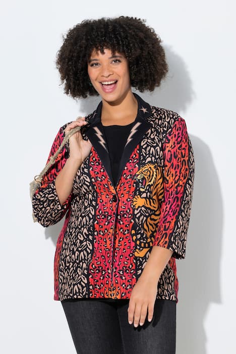 Blazer, Basic Passform, Scuba, Animal, Tiger-Motiv