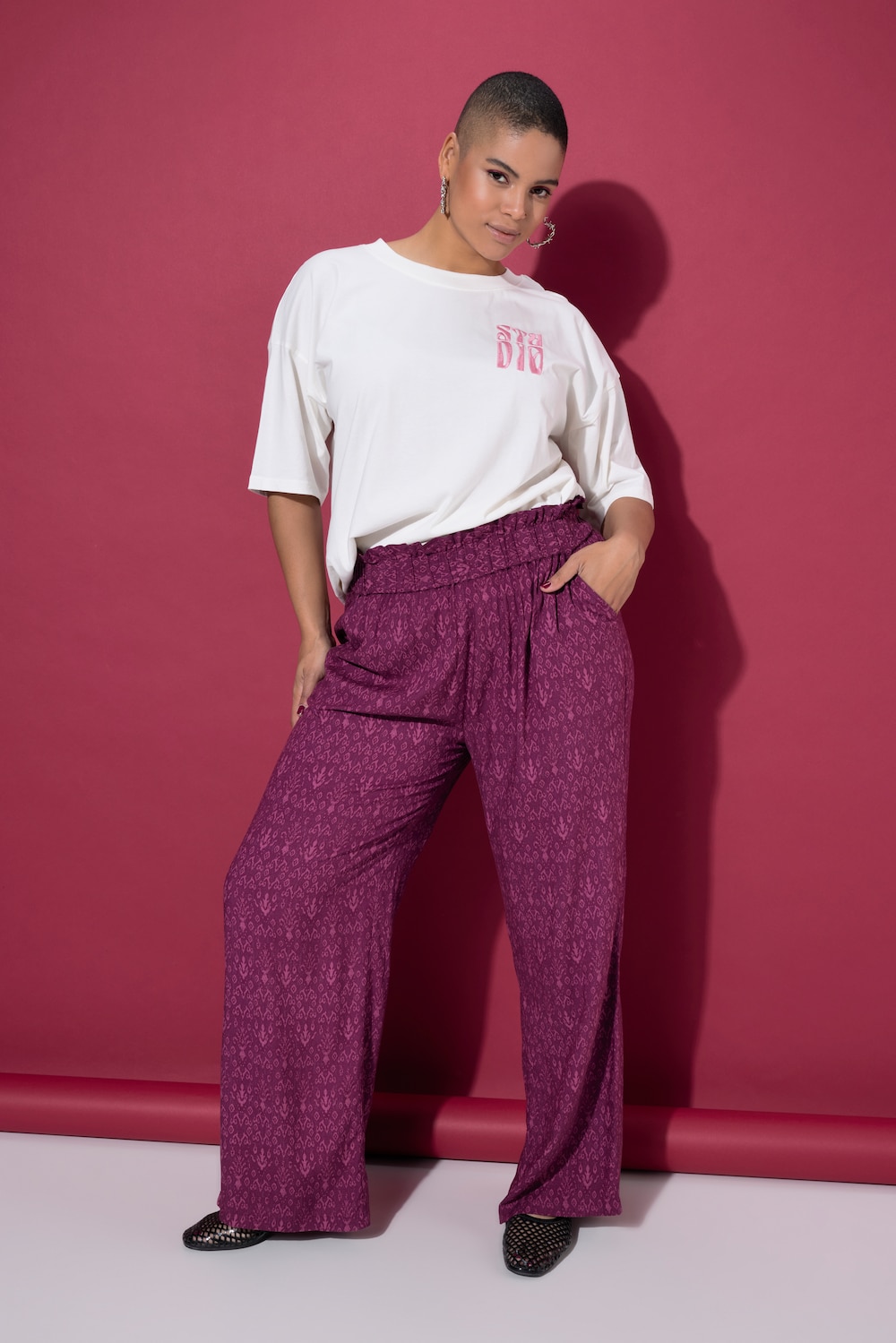 Hose, Wide Legs, High Waist, Paisley