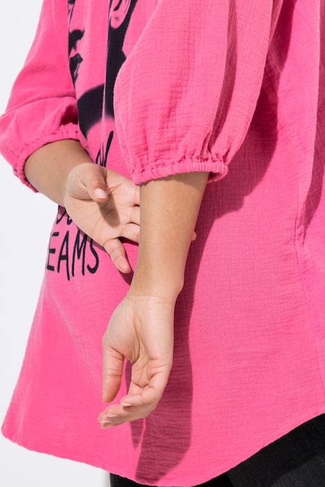 Bluse, oversized, Musselin, Rücken Frauen-Motiv