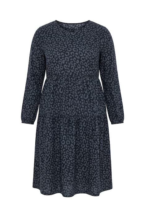 Midi šaty, A střih, mušelín, leopardí vzor