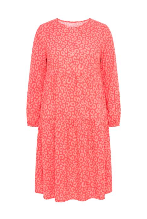 Midi šaty, A střih, mušelín, leopardí vzor