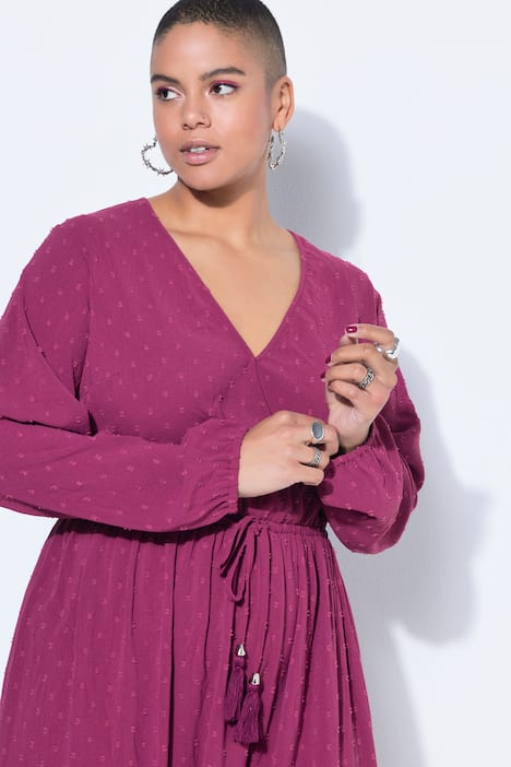 Maxi dress, A-line, all-over print, long sleeve