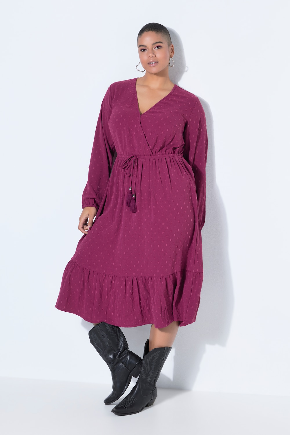 Maxikleid, A-Linie, Alloverprint, Langarm