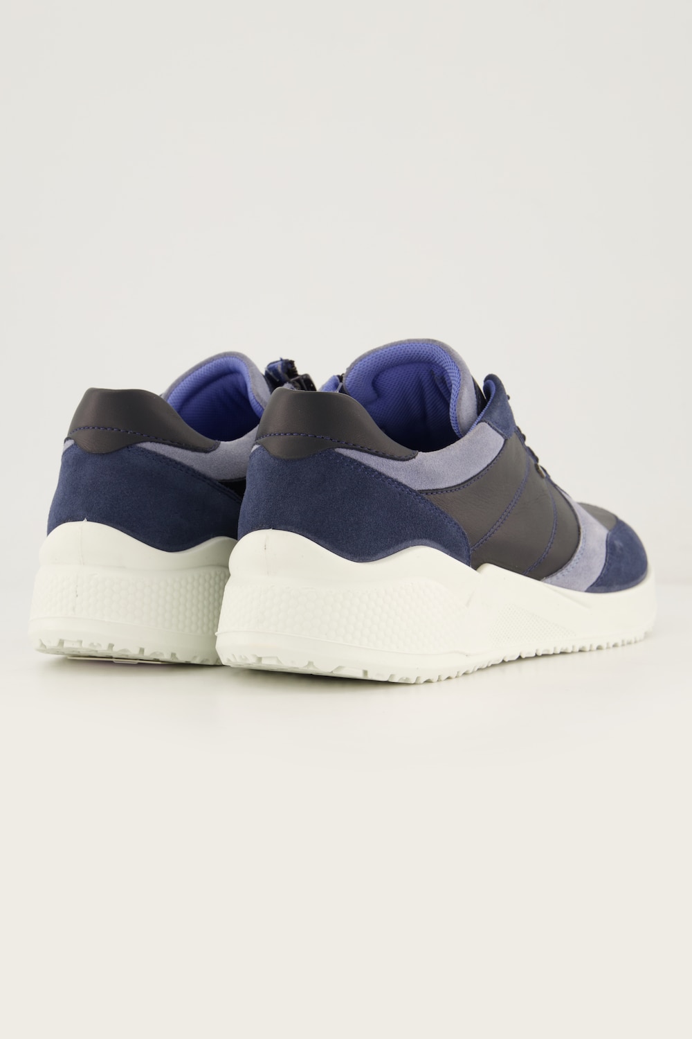 Stora storlekar Jomos Skinnsneakers, Dam, blå, storlek: 44, Läder, Ulla Popken