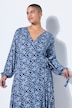 Maxi-jurk met wikkellook, A-lijn, all-over print, jersey onderjurk