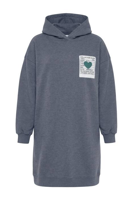 Teplákové šaty, oversize, kapuce