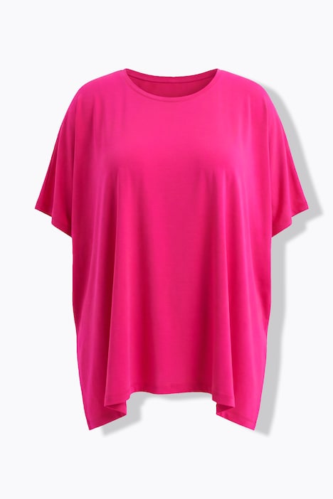 T-Shirt, Zipfelsaum, Oversized, Rundhals, Halbarm