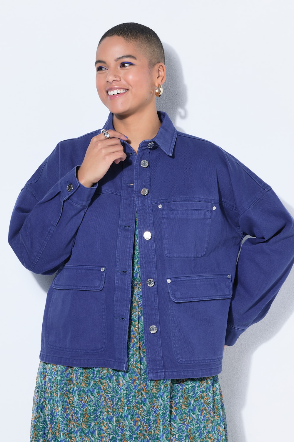 Jeanshemd, Oversize Shape, 3 Taschen