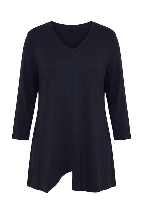 Asymmetric Hem 3/4 Sleeve Tee