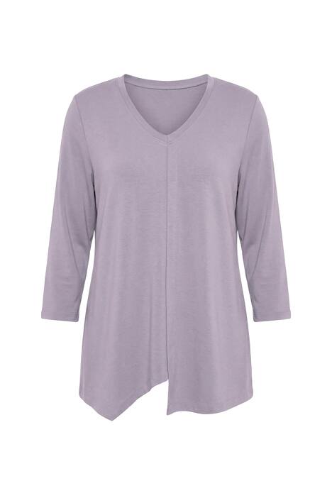 Asymmetric Hem 3/4 Sleeve Tee