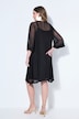 Sukienka z siateczki, trapezowy krój, rękaw rozszerzany 3/4