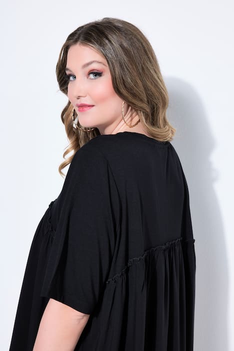 T-Shirt, A-Linie, Volants und Web-Einsatz