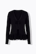Ruffled Ribbon Tie Cardigan