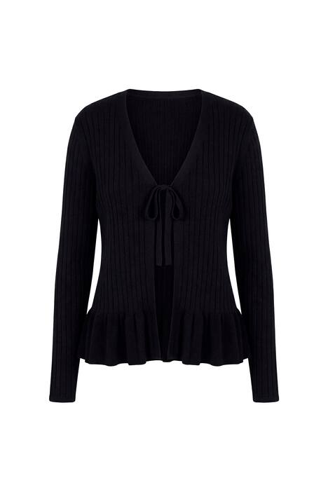 Ruffled Ribbon Tie Cardigan