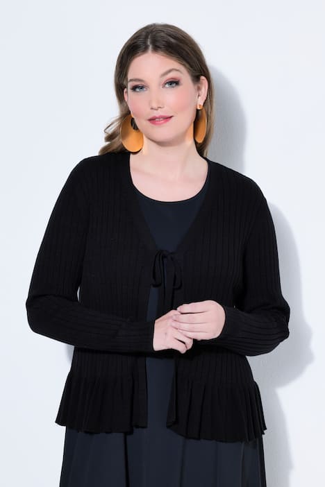 Ruffled Ribbon Tie Cardigan