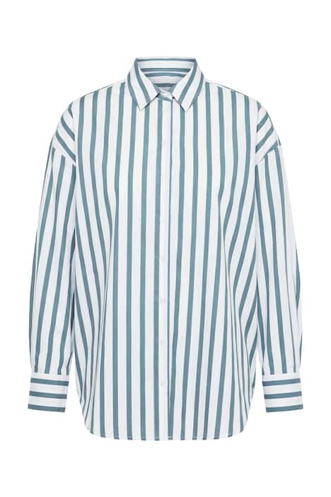 Košilová halenka, oversize, pruhy