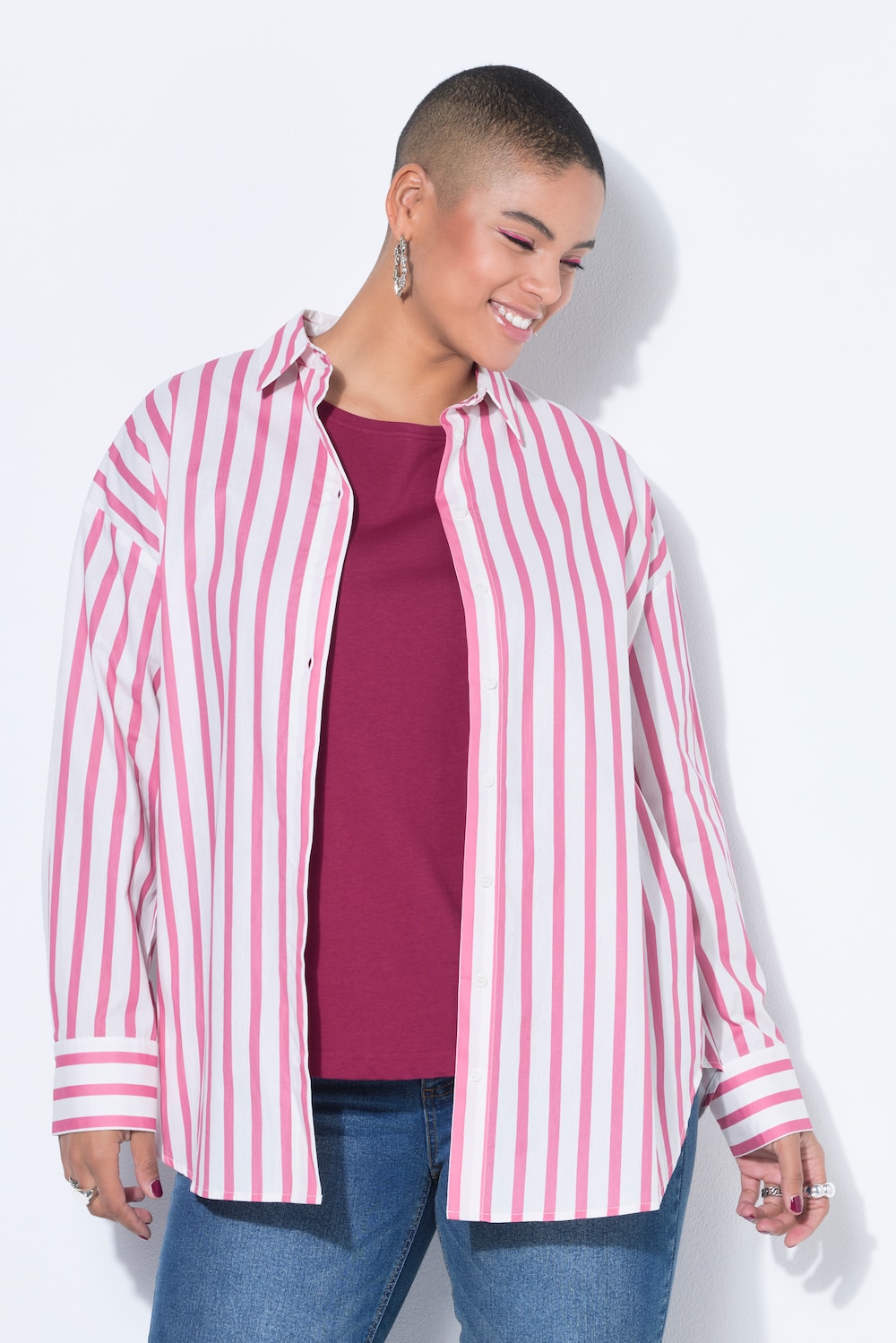 Thumbnail - Große Größen Hemdbluse, Damen, rot, Größe: 58/60, Baumwolle, Studio Untold