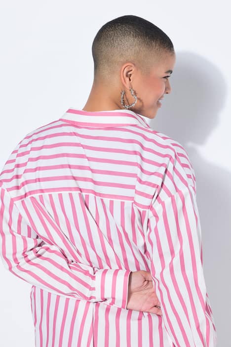 Bluzka koszulowa, oversize, paski