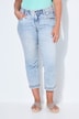 7/8 Slim -Jeans, Saum mit Stickerei