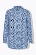 Bluzka koszulowa, szeroki, prosty krój, w kwiaty, długi rękaw
