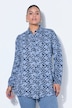 Bluzka koszulowa, szeroki, prosty krój, w kwiaty, długi rękaw