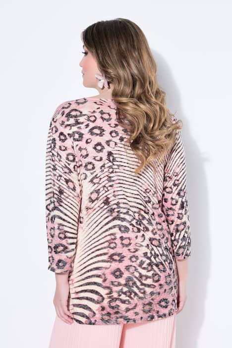 Mixed Animal Print Burnout Jersey Tee