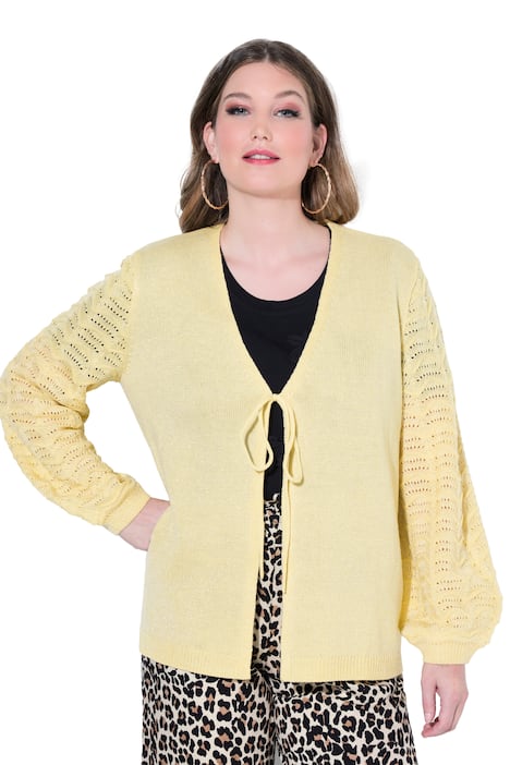 Glitter Knit Balloon Sleeve Cardigan