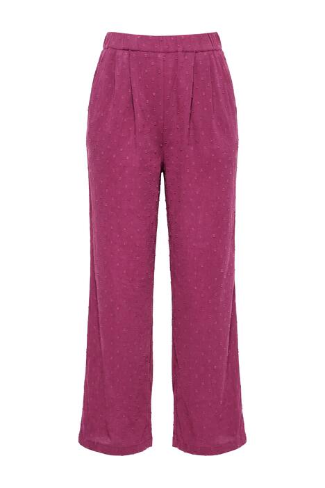 Kalhoty, široké nohavice, vysoký pas, puntíková struktura