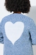 Cardigan, længere, åben pasform, hjerte på ryggen